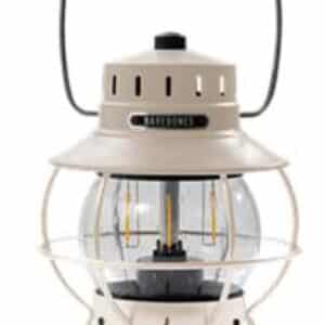 Barebones Railroad Lantern Vintage White