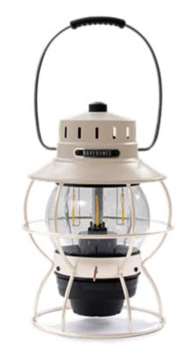 Barebones Railroad Lantern Vintage White